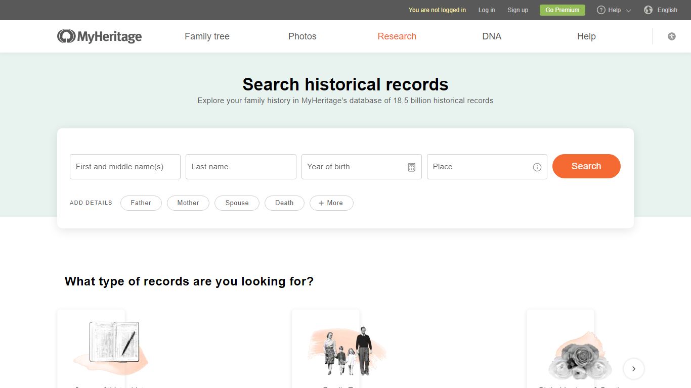 Family History Search with Historical Records - MyHeritage