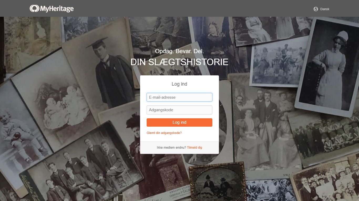 Log ind - MyHeritage